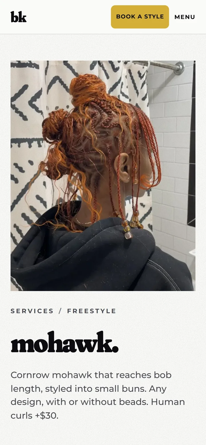 BK The Braider on a phone, screen 2