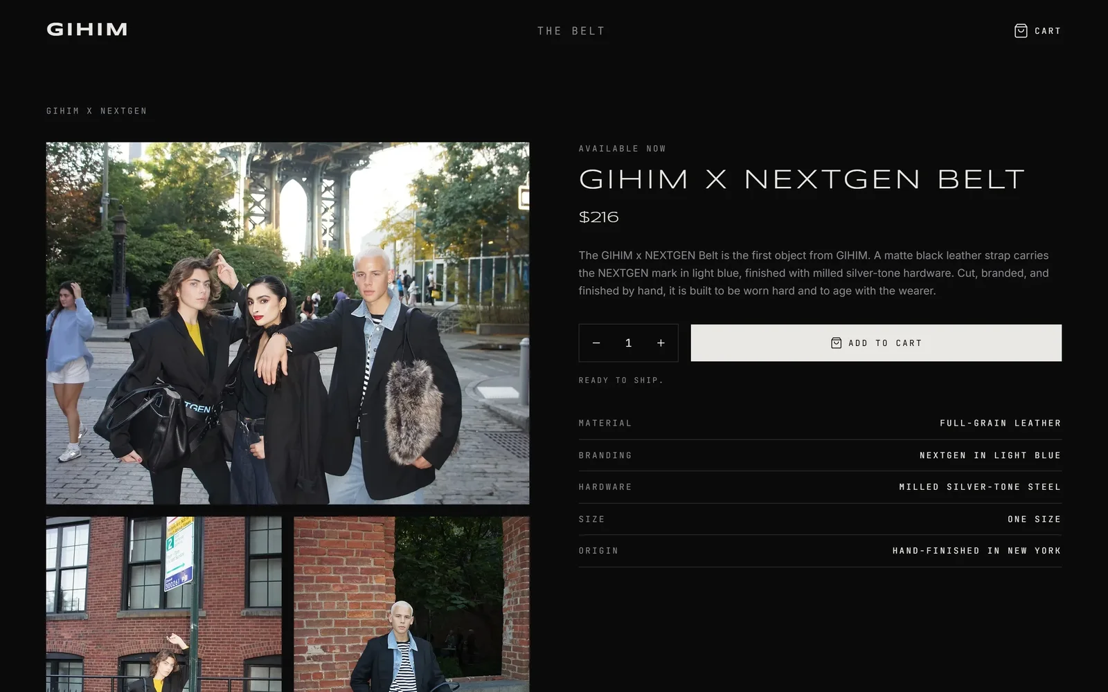 The GIHIM x NEXTGEN Belt page
