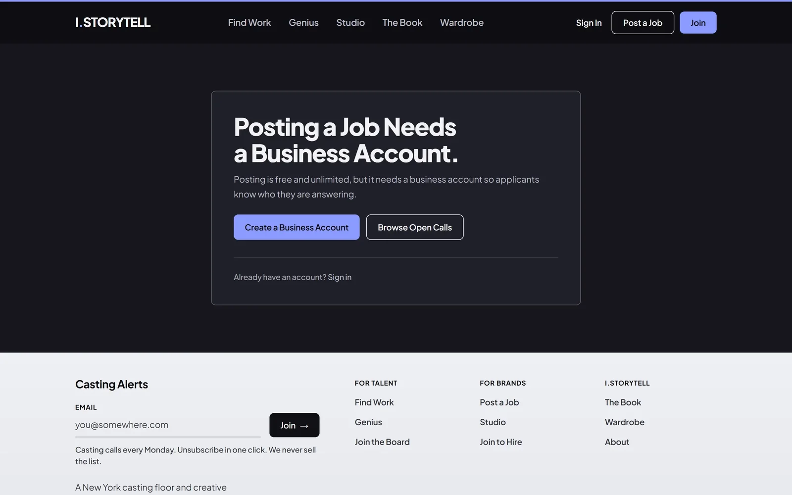 Post a Job on i.storytell