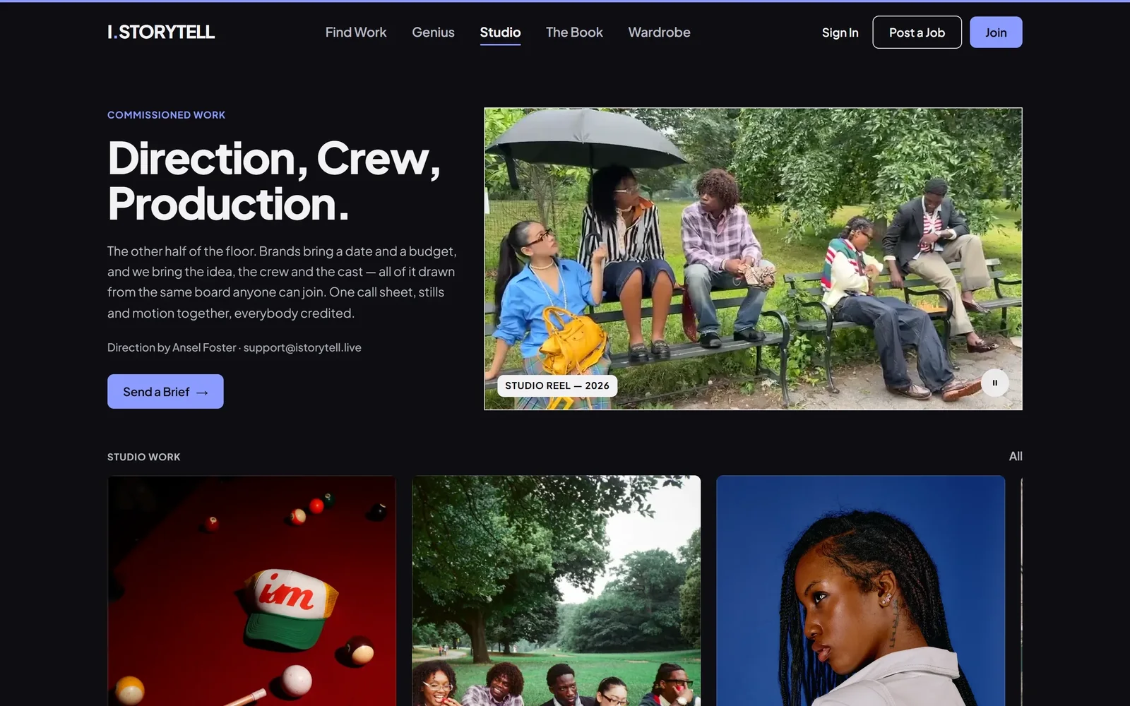 The Studio on i.storytell: direction, crew, production